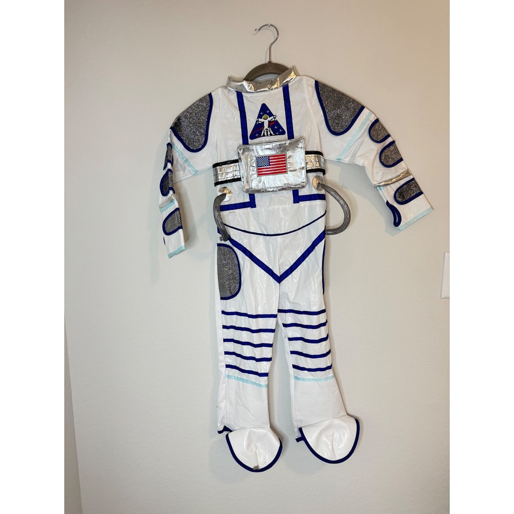 Teetot Astronaut Costume Kids Size 5-6 White Space Suit Jumpsuit Halloween-0707